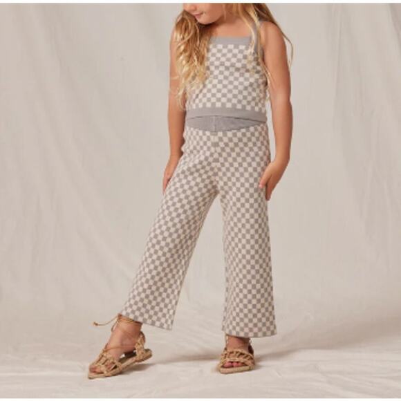 Rylee + Cru Other - Rylee + Cru Gray Checkered Kids Matching Set
